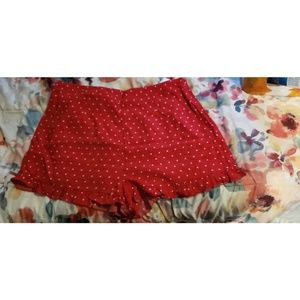 Red Chic Shorts with White Polka Dots